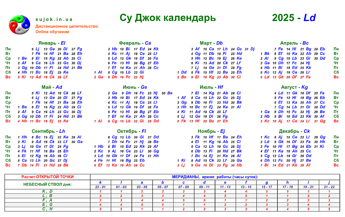 SuJokCalendar2025rus